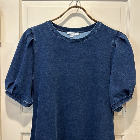 CHICOS DENIM KNIT DRESS - Picture 2 of 6